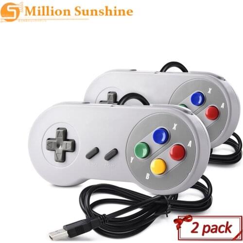 USB Controller Gamepad 2pcs Super Game Controller SNES USB Classic Gamepad Game joystick for Nintendo SNES Game for raspberry pi