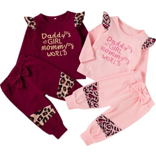 New Baby Girl 3Pcs Fall Clothes, Long Sleeve Crew Neck Ruffle Tops + Pants + Headband Set