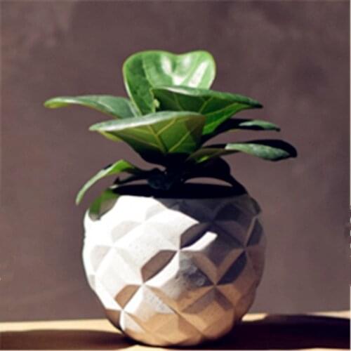 3D Pineapple Cement Planter Pot Mould Creative Desktop Decoration Pen Holder Silicone Concret Mold for Cactus Succulent Plants