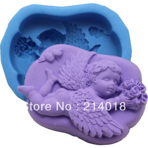 3D Soap Mold Cake Decoration Mold Manual Handmade Soap Mold NO.:SO-002 Angel Present a Bouquet Modelling Silicon Moulds PRZY 001