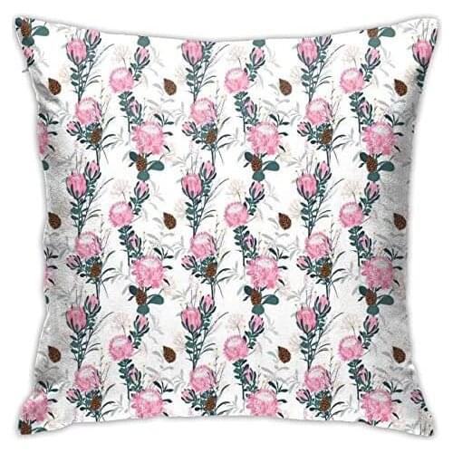 Pooizsdzzz Personalized Abraction Femie Bouquet of Protea Blossoms and Conifer Cones Colorful Nature Illuration Decorative