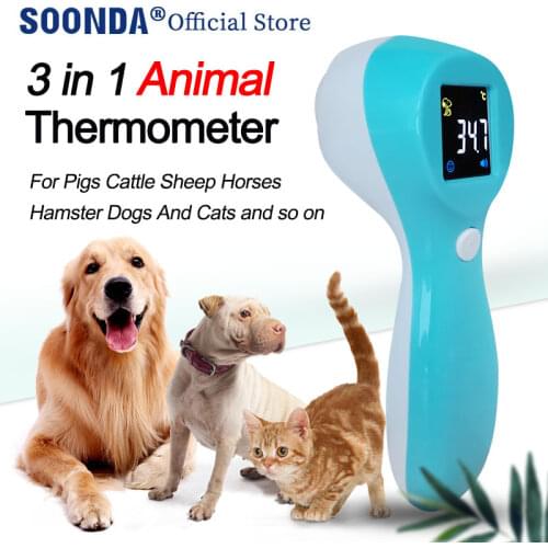 Digital Electronic Pet Animal Thermometer For Cows Cattle Pigs Sheep Horses Hamster Dogs Cats 3 in 1 IR Infrared Thermometer Gun