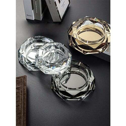 Home Accessories Ins Popular Nordic Ashtray Diamond Crystal Glass Ashtray Portable Decorative Cigar Ashtray Popielniczka 재떨이