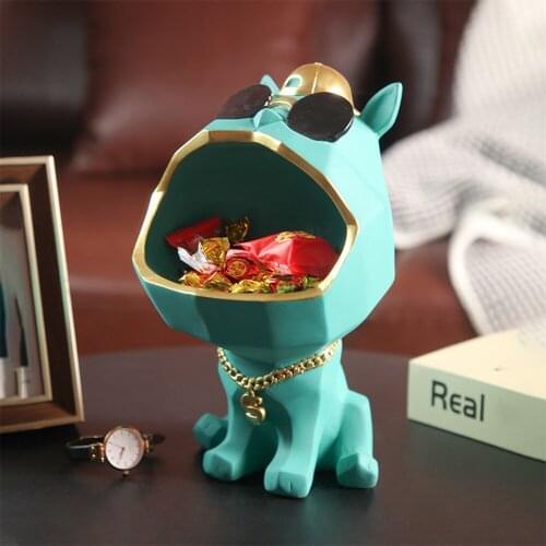 Dog Figurine Big Mouth Dog Storage Box Home Decoration Ornamental Resin Art Sculpture Figurines Home Decor Gift Decorative
