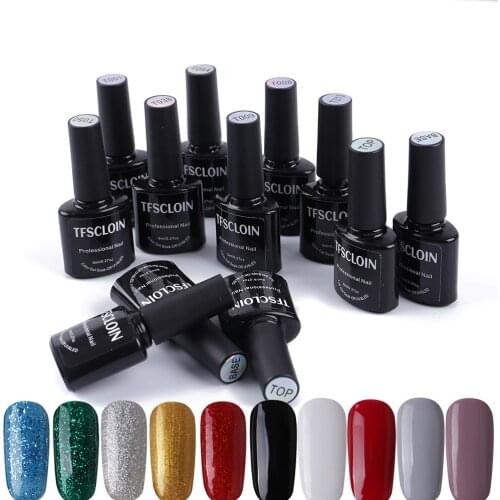 Tfscloin Gel Polish 8ml Gel Nail Polish All For Manicure Semi Permanent Soak Off Gel UV LED Varnishes Base Top Matte Coat