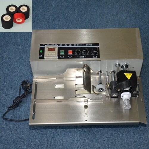 Hot sale continous dry ink coding machine on pharmacy and food industry with 12 pcs hot roll samples