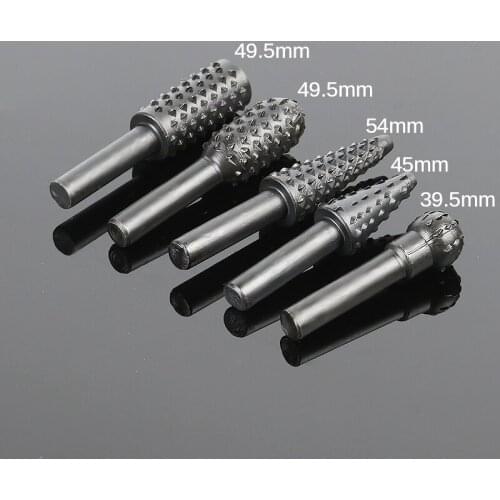 HOEN 5pcs/set High Speed Steel Burr Drill Bit Set Wood Carving Rasps For Dremel Shank Burs Tools Cutting Tool Black