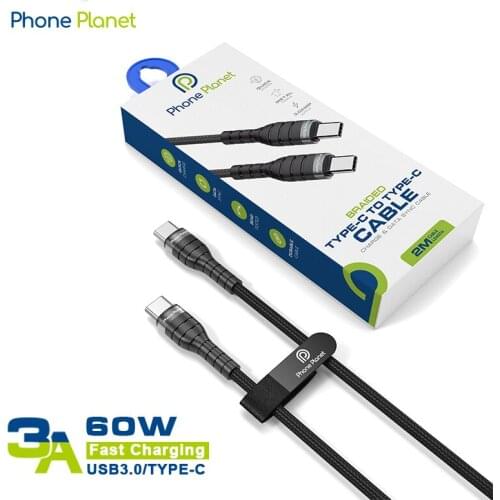 Phone Planet 3A USB Type C Cable PP Yarn Braid Fast Charge Type-C Mobile Phone Charging Cord For Samsung Xiaomi Huawei P40