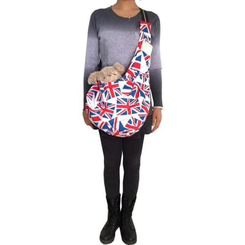 Quanlity Soft UK Flag Sling Pet Dog Cat Puppy Carrier Bag Single-shoulder Pet Bag Slings Dog Carrier Medium Size