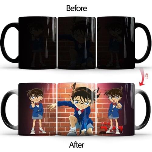 Anime Detective Conan Ceramic Coffee Mug Creative Color Changing Magic Mugs 350ml Tea Milk Cup Best Birthday Gifts for Child