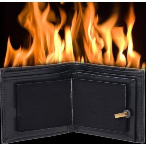 Flame Fire Wallet Magician Props Wallet Street Stage Show Profession Magic Trick 77HD