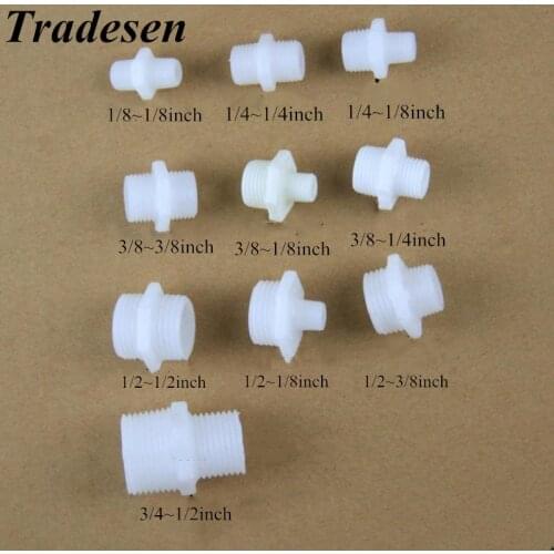 1pcs Nylon pair Double 1/8"-1/2" Male Thread Reduceing Connector for Garden Irrigation System Water Pipe Straight Connector