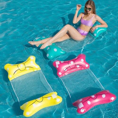 Floating Water Hammock Float Lounger Floating Toys Inflatable Floating Bed Chair Swimming Pool Foldable Inflatable Hammock Bed