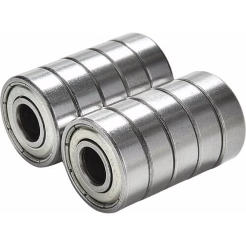 10PCS Stainless Steel Bearings Roller Scooter Ball Bearings Skate Skateboard Wheels Silver Bearings ABEC 7 608ZZ Skateboard