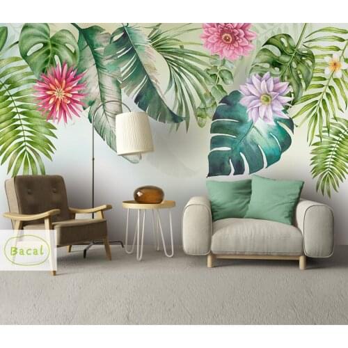 Custom flower Murals Wallpaper 3D TV Background Large Wall Painting Leaf wallpapers for Living Room Mural floral wall Paper 16d