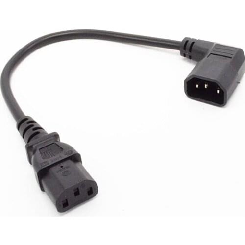 Right Angled IEC 320 C14 Male to C13 Female Cord,C14 to C13 Power Extension Cable For PDU UPS 30CM