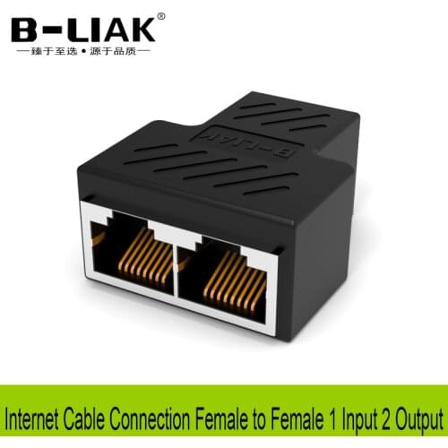 RJ45 Connector Ethernet Cable Adapter Lan Cable Extender Splitter Internet Cable Connection Female to Female 1 Input 2 Output