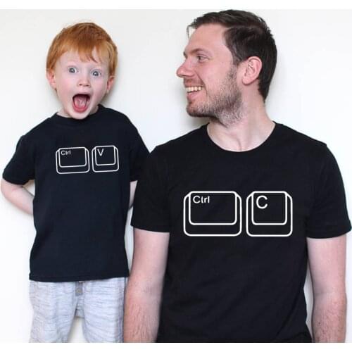 Ctrl C Ctrl V Family Matching T Shirt Man Son Daughter Dad T Shirt Tops Kids Baby Girl Boys Casual Short Sleeve T Shirt