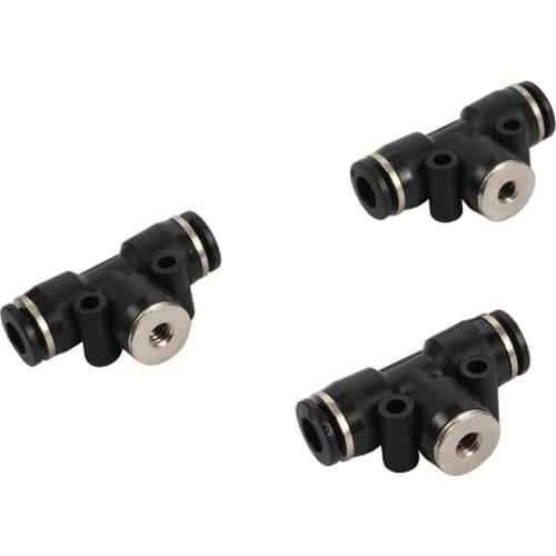 50 Pcs 3/16 Inch thread Tee Connectors 6mm Slip lock Quick Connectors Butt Joints Mist Cooling Fogger Pneumatic Pipe Fittings