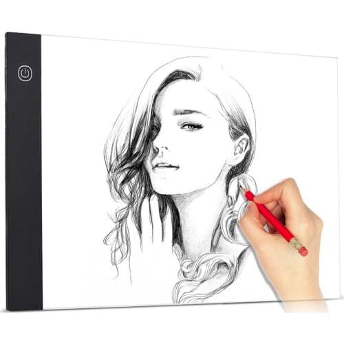 A4 Size Ultra-thin LED Light Pad Box Painting Tracing Panel Copyboard USB 3-Level Adjustable Brightness for Cartoon Drawing