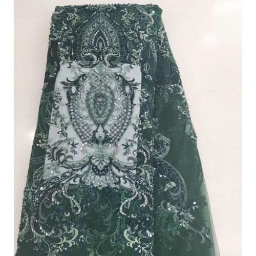 Beaded lace fabric L-592812 french Tulle Lace Net Fabric with high quality for party dress