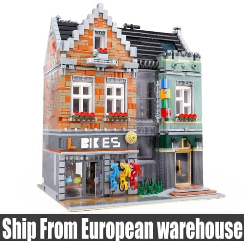 Yeshin 10004 Street Building Toys Compaitble 15034 Bike Shop Model Building Blocks Assembly Bricks Kits Kids Christmas Gifts
