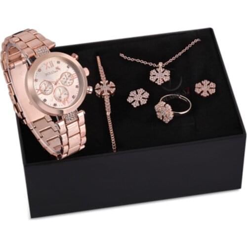 Womens Set Ladies Wrist watch Bracelet Necklace Earrings Ring Set St-2032s