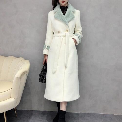 Womens Winter Long Wool Coat Outerwear 2021 Ladies Trench Korean Cashmere Female Loose Warm Clothes Windbreaker Jackets