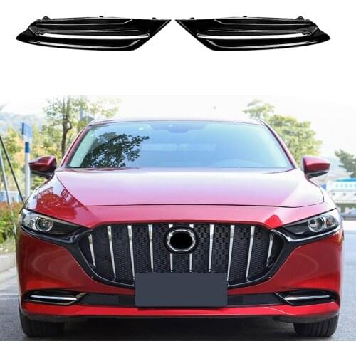 2Pcs Front Bumper Fog Light Grille Cover Chrome Trim for 2020 Mazda 3 Axela Car Accessories