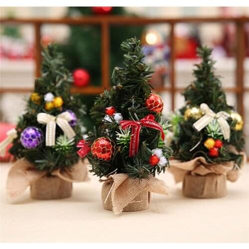 3 pcs/lot Gold Purple Red Mini Artificial Christmas Tree Xmas Home Living Room Bedroom Christmas Decoration Products Supplies