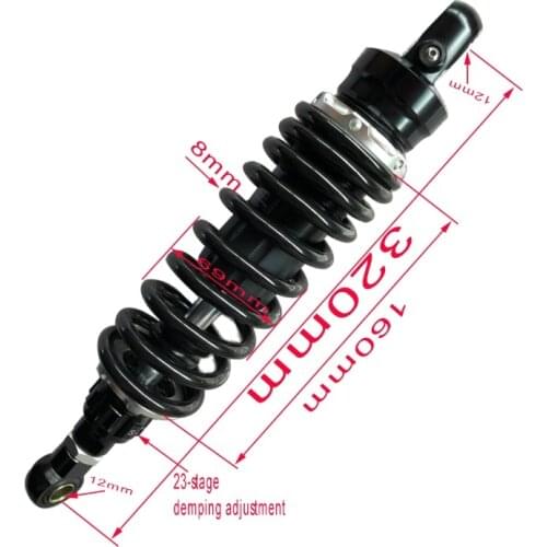 320mm Spring 8MM motorcycle 23 segments Rear Damping adjustment shock absorber For Honda Yamaha Kawa saki Suzuki Black+ blue