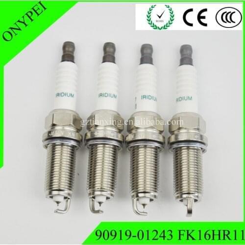 4x Dual Iridium Spark Plug 90919-01243 FK16HR11 FK16HR-11 For Corolla Premio Ractis Auris 90919 01243 IKH16TT DILFR511