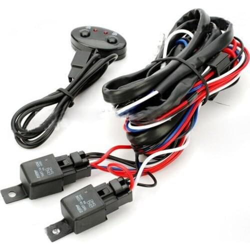 12v 2x 40A Car light relay harness on off switch set for Led light bar/ offroad headlights / fog lamp / Led work lights 4 lamps