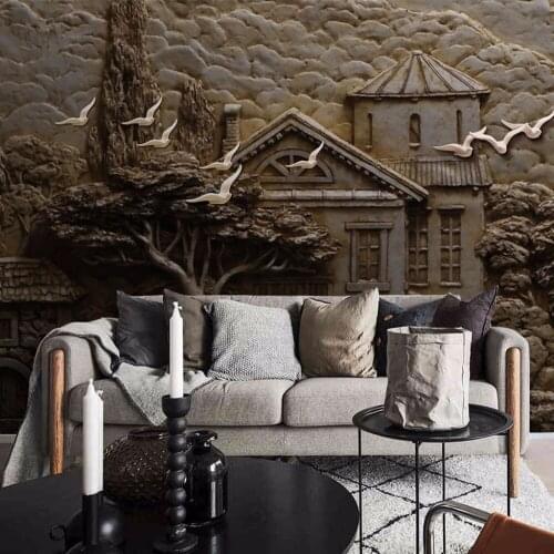 8D Large Mural Birds Forest House trees Wallpaper Mural for Walls 3d Photo Mural Sofa Backaground 3d Wall Murals 3D Wall paper