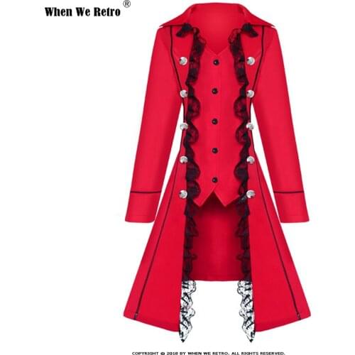 Women Medieval Victorian Costume Tuxedo Tailcoat Gothic Steampunk Trench VD1985 Vintage Party Frock Outfit Coat
