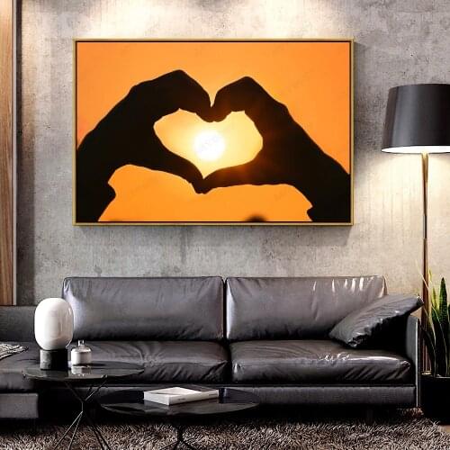 Forbeauty Oil Canvas Painting hands_fingers_heart For Home Decoration Wall Art