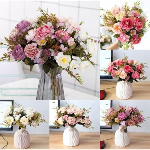 Artificial Flowers Bouquet For Decoration Peonies Silk Flowers Artificial Spring Wedding Decoration Fake Flowers Home Decoration