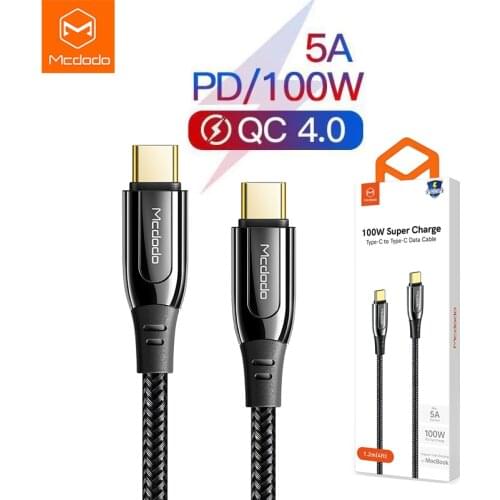 Mcdodo USB Type C To Type C Cable 5A 100W Quick Charge 4.0 Type-C Usb Cable for notebook Switch Samsung S20