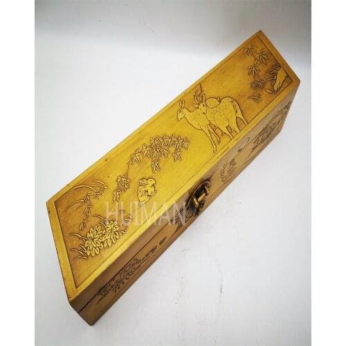China Brass Statue Luck Wealth Copper Box Metal Crafts Home Decoration