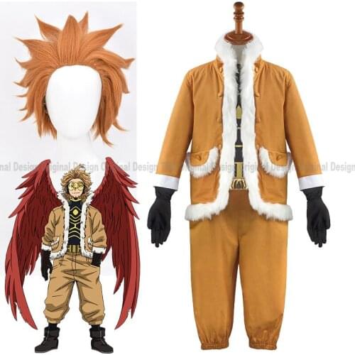 Anime My Hero Academia Hawks Cosplay Costume Takami Keigo Cosplay Wigs and Uniform Suits Adult Halloween Carnival Costumes
