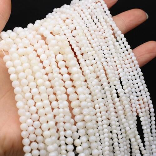 Natural shell beads Round shape Punch loose beads isolation bead for Jewelry Making DIY for bracelet necklace Accessories