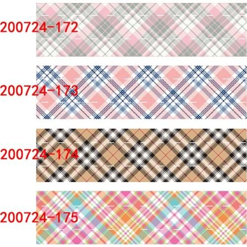 FLRARIBBONS 22mm 38mm 75mm rainbow plaid tartan ribbon