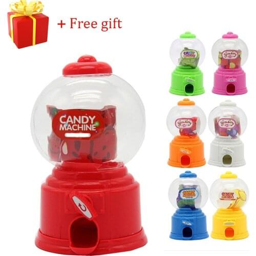 Cute Sweet Mini Candy Machine Kids Bubble Gift Children Bank Toys Dispenser E2S Gumball Coin