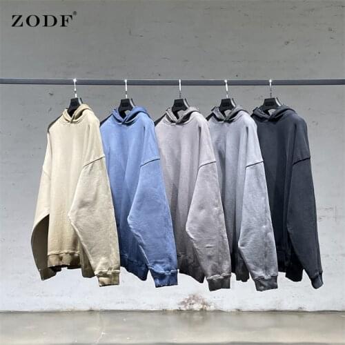 ZODF Brand New Men Autumn Cotton Hoodies Winter Oversize High Street Washed Old Unisex Sweatshirts Tops Hooded H0174