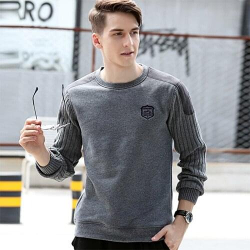 Men Outdoor Winter Warm Cotton Sweatshirt Thicken Thermal Plus Velvet Windproof Casual Shirts Climbing Hiking Riding Sports Tops