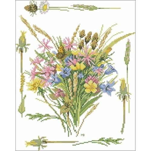 Bouquet patterns counted 11CT 14CT 18T Cross Stitch Set DIY Chinese Cross-stitch Kits Embroidery Needlework Home Deco