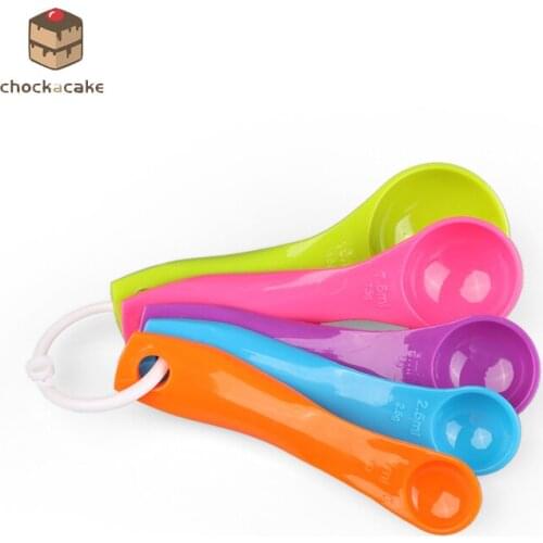 Measuring Spoons Colorful Plastic (1 / 2.5 / 5 / 7.5/ 15ml) Measure Spoon Super Useful Sugar Cake Baking Spoon,Delidge 5pcs/set