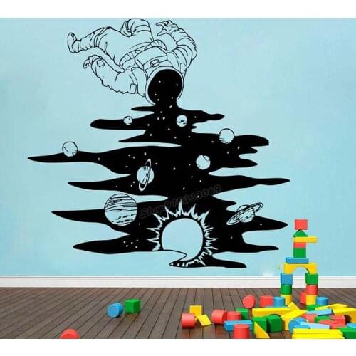 Astronaut Wall decal Spaceman decal Galaxy Cosmonaut Wall Sticker Vinyl Removable Decal Teens Boys Room Decoration Sticker B270