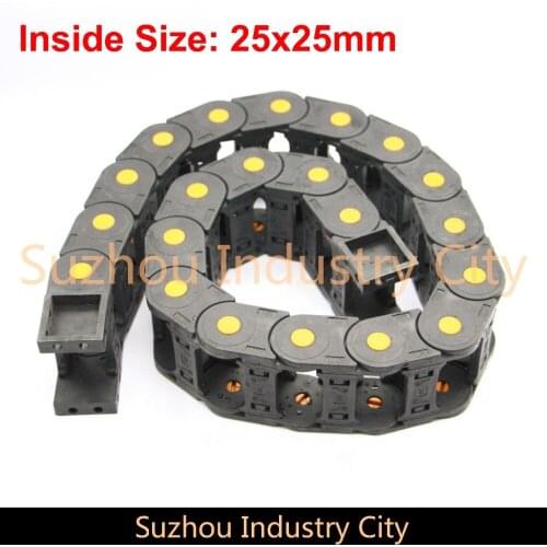 Series 25 x 25mm 38mm 50mm 57mm 77mm 103mm length L1000mm Nylon Drag Chain Wire Carrier with end connectors plastic towline