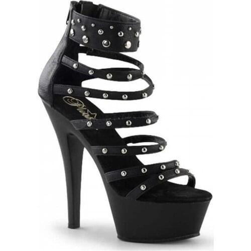 Latest sexy black zipper 17 cm high heels, sequins platform pole dancing/performance/star/wedding party and dancing shoes